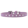 Mirage Pet Products Pearl & Pink Crystal Puppy CollarLavender Size 8 611-05 LV-8